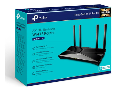 Router Ax1500 Tp-link Archer Ax10 Wifi 6 Dual Band 4 Antenas