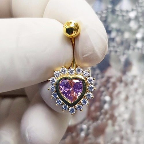 Imagen 4 de 6 de Piercing Ombligo Corazón Strass Piercing Argentina ®