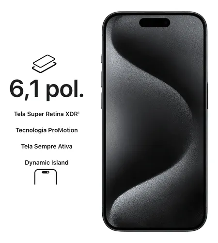 Iphone 15 Pro 128gb Titânio Preto Apple Garantia + Nfe (Novo com