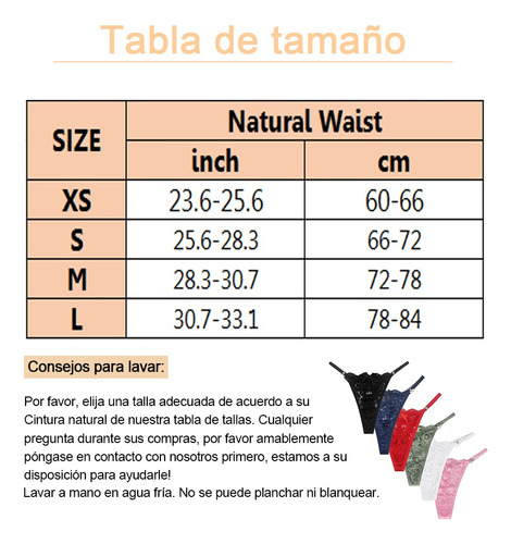 ` Bragas For Mujer Tangas Encaje Sexy Cintura Baja 6 Piezas