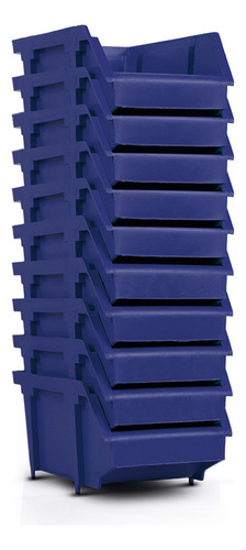 Kit 10 Bin Organizador Gaveteiro Caixa Número 3 Azul Bic