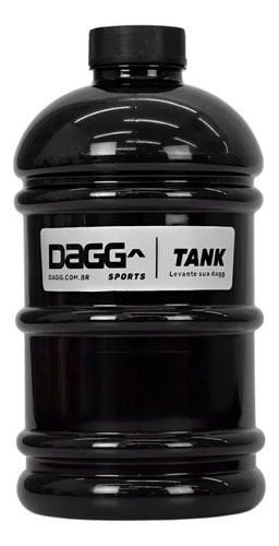Garrafa Galão De Água Dagg Tank 2l Squeze Academia De Treino Cor Preto