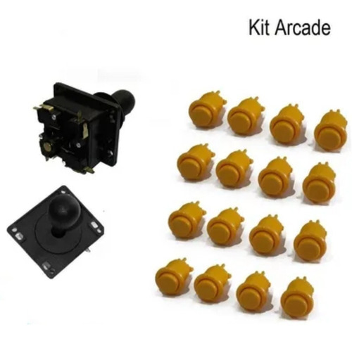 Kit Arcade #14 - 16 Botões E 2 Comandos Eletromatic