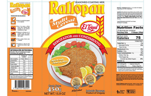 Pan Rallado Multicereal Rallopan 450 Grs