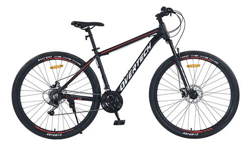 Bicicleta Mtb Overtech Q6 R29 Aluminio 21v Freno A Disco 12x Color Negro/Rojo/Blanco Tamaño del cuadro M