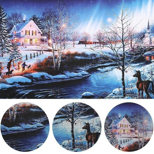 Imagen 2 de 5 de Rompecabezas 1000 Pzas Puzzle Aurora Polar Invierno Cuadro