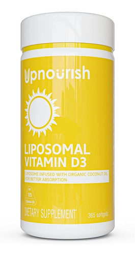 Vitamina D3 5000 Iu Liposomal Upnourish 365 Capsulas Blandas Sabor Neutro