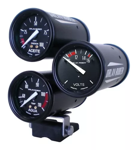 Kit de 3 relojes voltímetro temperatura agua presión aceite coche c