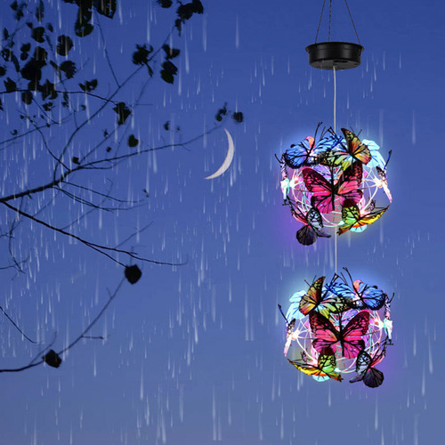 Lámpara Solar Colgante Mariposa Led.colores Cambiantes Imp