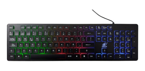 Teclado Español Gamer Qwerty Iluminado Rgb Arcoiris Membrana