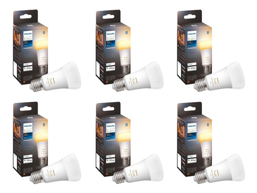 Pack 6 Philips Hue White Ambience Calido~frio E27 Bt 1100lm