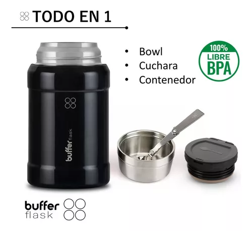BUFFER FLASK Termo Comida y Liquido Buffer Niño Niña 340ml + Cuchara - Rosa