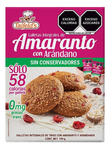5 Pza Galletas Taifelds Integrales De Amaranto Con Arándano