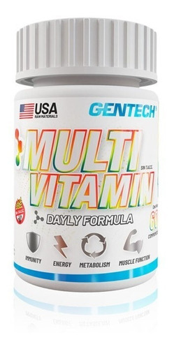 Gentech Multivitamin 60 Tabs Vitaminas + Minerales Sin Tacc 