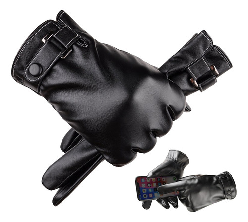 Guantes De Cuero Invierno Pantalla Táctil Para Moto/bici