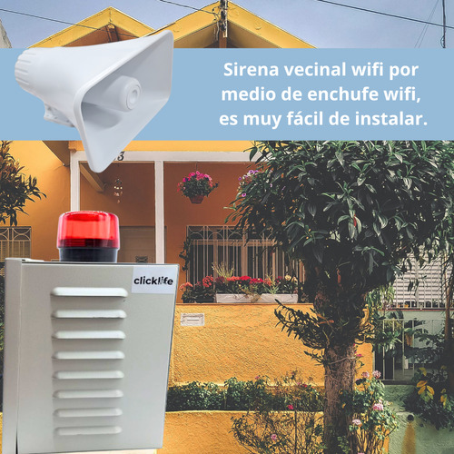 Sirena Wifi Exterior Con Luz Estrobo Gabinete