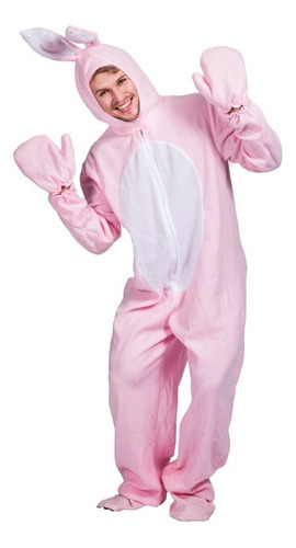 Disfraz De Conejo De Pascua Adulto Rosa Conejito Mascota