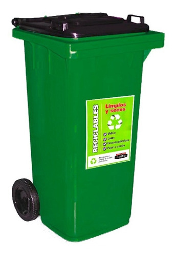 Recipiente De Residuos /reciclable 120 Lts Ruedas Colombraro