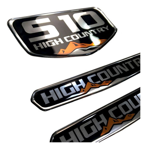 Kit Emblemas Resinados S10 High Country + Soleira Protetora