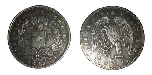 Moneda Conmemora. Histórica 2 Reales Rompiendo Cadenas 1843