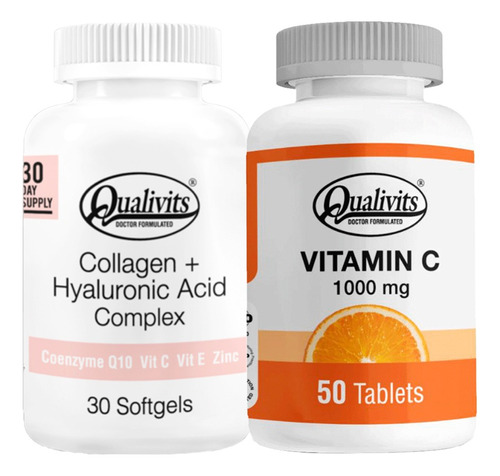 Colágeno Ácido Hialurónico Vitamina C 1000mg X50u Qualivits