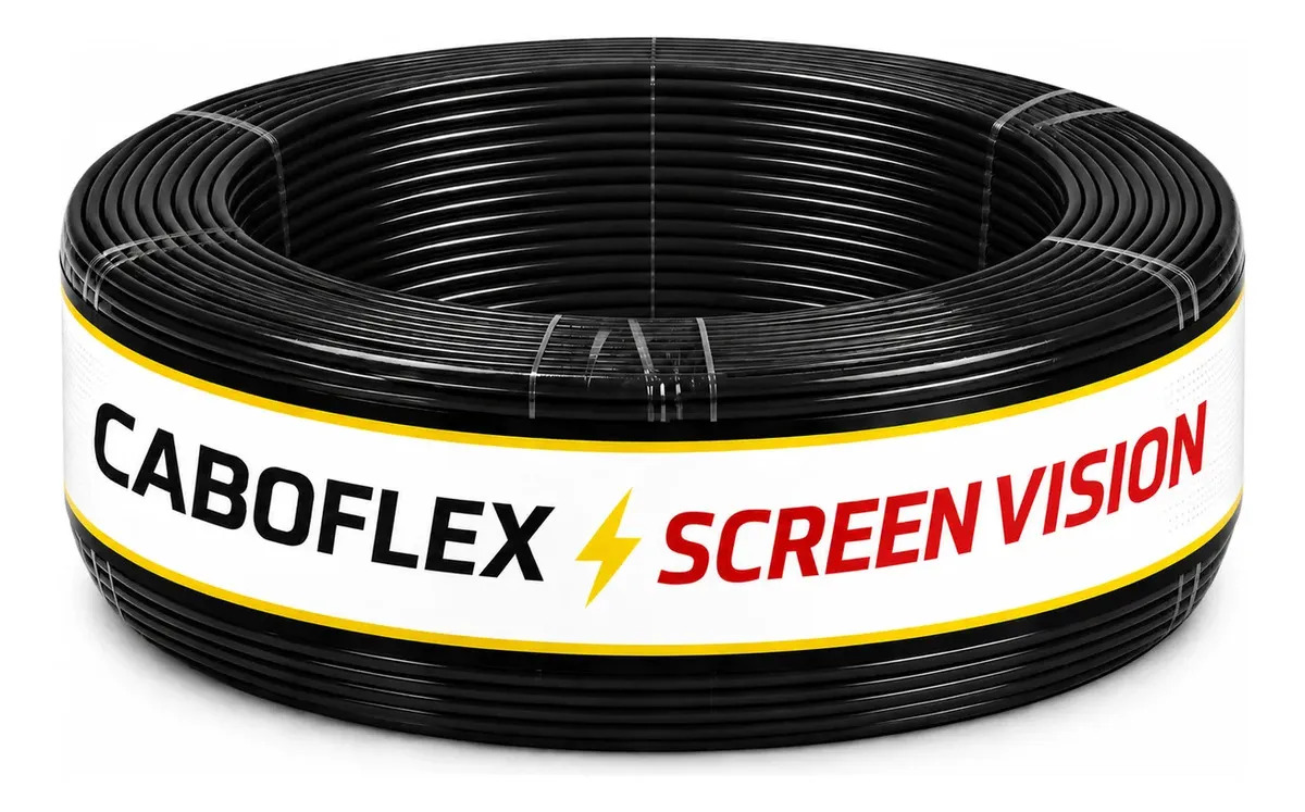 Fio 4mm Cabo Flexível Rolo Com 25 Metros Elétrico 750v Cor Preto Marca Screen Vision