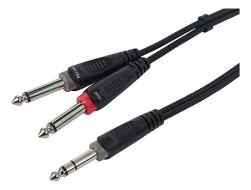 Cable De Inserción Trs Macho De 1/4 Pulgadas A Macho Ts Dual