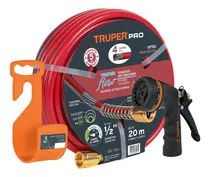 Comprar Manguera 20m 4 Capas + Gancho + Pistola Metálica 8 Funciones