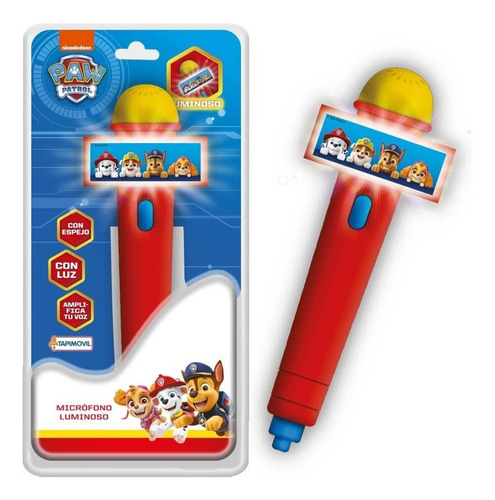 Paw Patrol Micrófono Infantil Con Luz Spc09928 Color Rojo