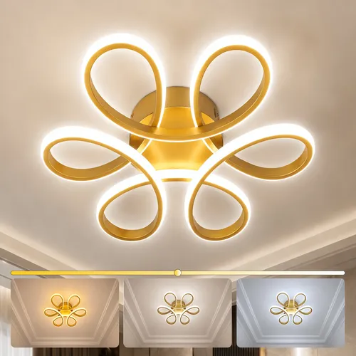 MLB 4788806665 Luminaria Led Moderna De Seis Folhas Para Teto Quarto Bivolt JM