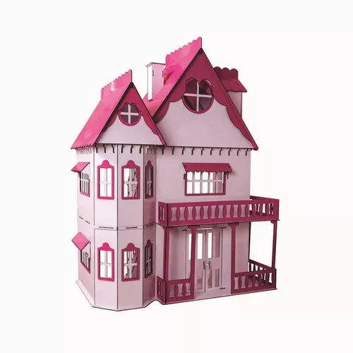 Casa Casinha Boneca Tema Barbie Madeira Mdf Pintado em Promoção na