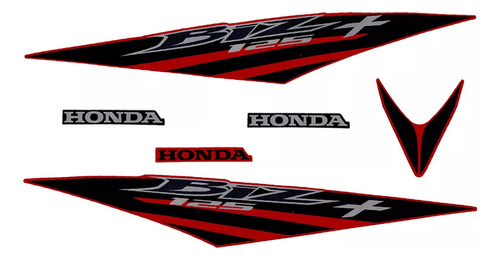 Cartela Faixa Adesiva Honda Biz 125 + Ano 2008 Cor Vermelho