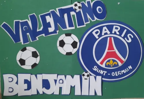 Cartel Atras Torta Barcelona Psg Futbol Club Goma Eva