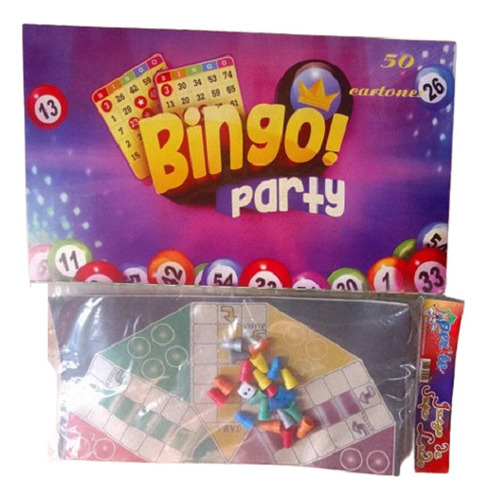 Combo Juego De Mesa Bingo Ludo Didáctico Dados 