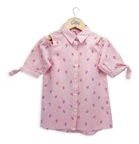 Blusa Muñeca Lucy Camisa Rosa Bordada 45cm American Witty