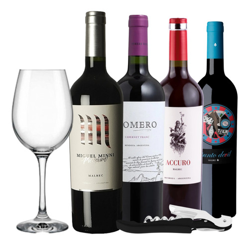 Vino Miguel Minni Malbec + Vinos Boutique + Copa Degustacion