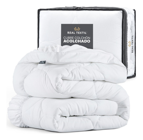 Protector Cubre Colchón Acolchado Queen Size Real Textil