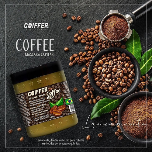 Imagem 3 de 5 de Máscara Capilar De Café Coiffer 500g Anti Quebra Dos Fios