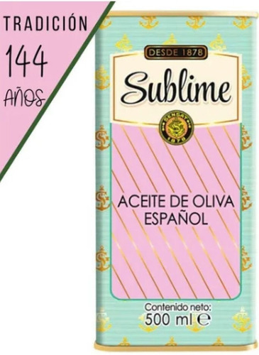 Aceite De Oliva Sublime Lata X 500 Ml