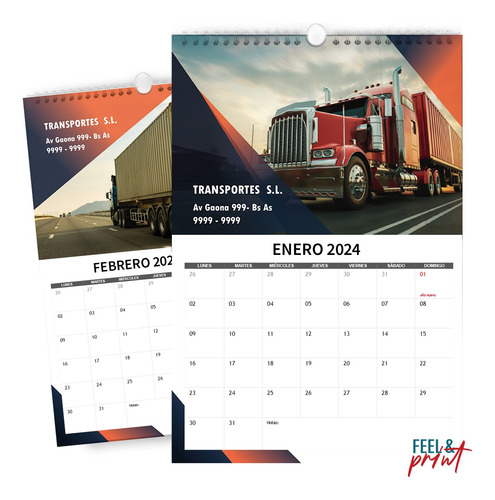 Calendario Mensual Personalizado A4 Full Color 7 Hojas