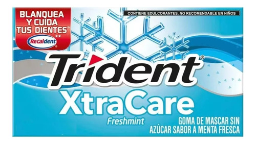 Trident xtracare freshmint con 12 chicles goma de mascar