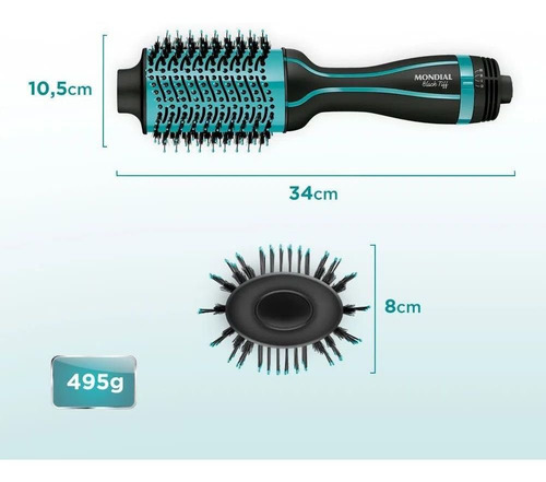 Escova Secadora Alisa E Modela Tiffany 3 Em 1 Mondial + Nfe
