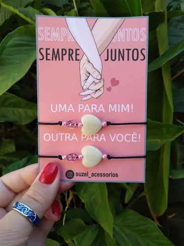 Pulseiras de Casal/Amizade Nome Personalizado Brilha no Escuro