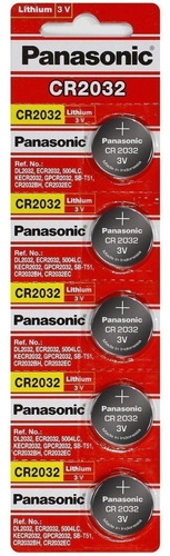 Pila Panasonic Cr2032 Botón - Pack De 5 Unidades