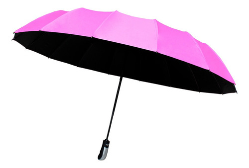 Paraguas Sombrilla Amplio, Automático Abre-cierra Con Botón Color Fucsia