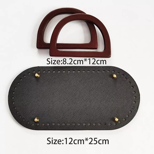 Fa 3 Bolsas De Ganchillo Con Base De Cuero, Juego De Asas