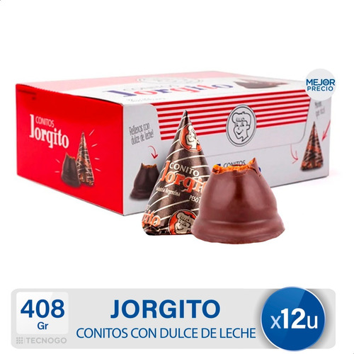 Conitos Jorgitos De Chocolate Y Dulce De Leche X12 Unidades