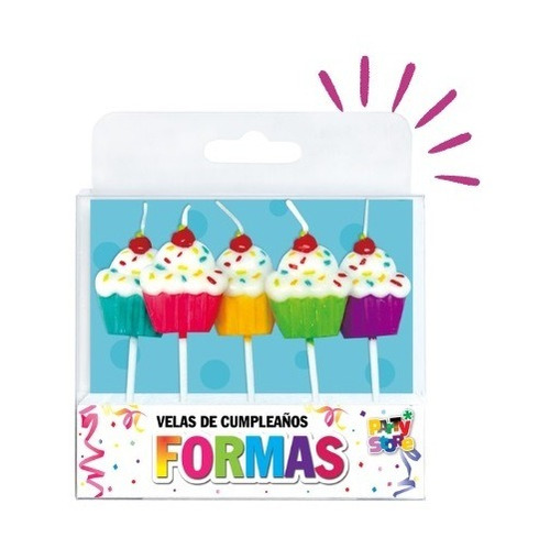 Party Store- Velas Formas Set Cupcakes X 5 Cumpleaños Torta 