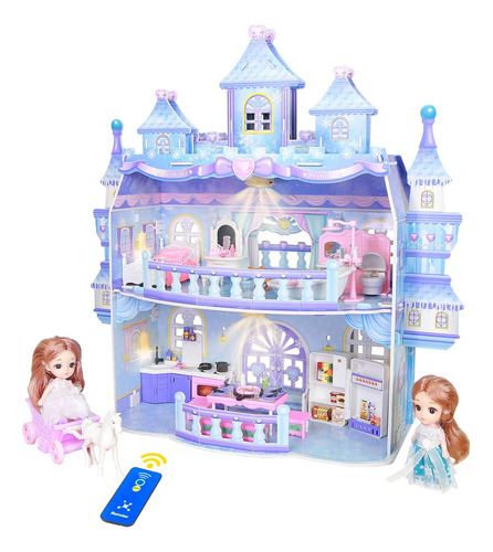 Casa De Muñecas, 3d Princess Castle Juego De Dos Pisos Casa 