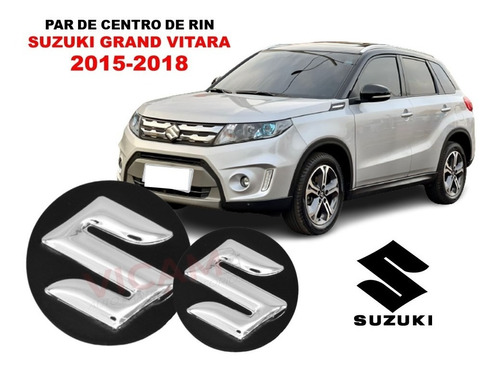 2 Centros De Rin Suzuki Grand Vitara 15-18 Negro/crom 54 Mm